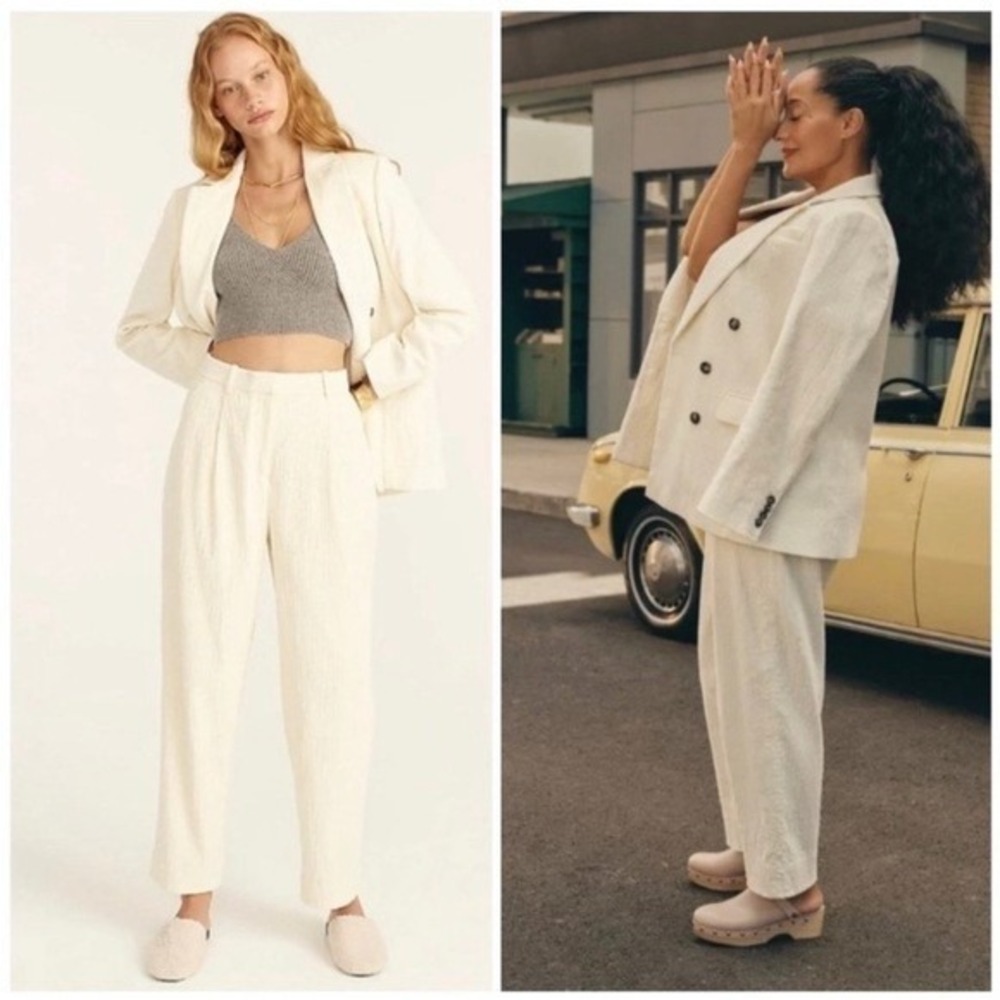 J. Crew NWT Tapered-leg Italian corduroy pant in Cream Size‎ 6